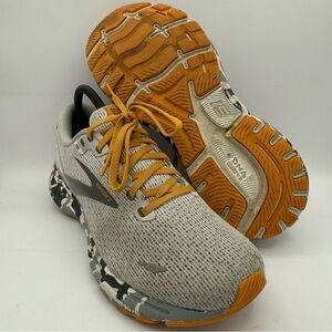 Women’s Brooks Ghost 15 Blanc Gray Sunflower Athletic Running Sneakers Size‎ 9.5